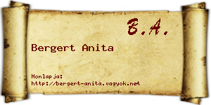 Bergert Anita névjegykártya