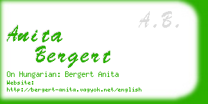 anita bergert business card